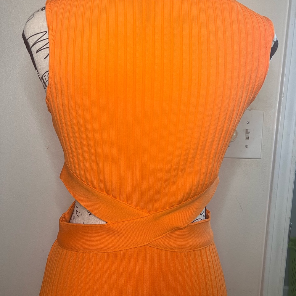 Vibrant Orange Sleeveless Dress